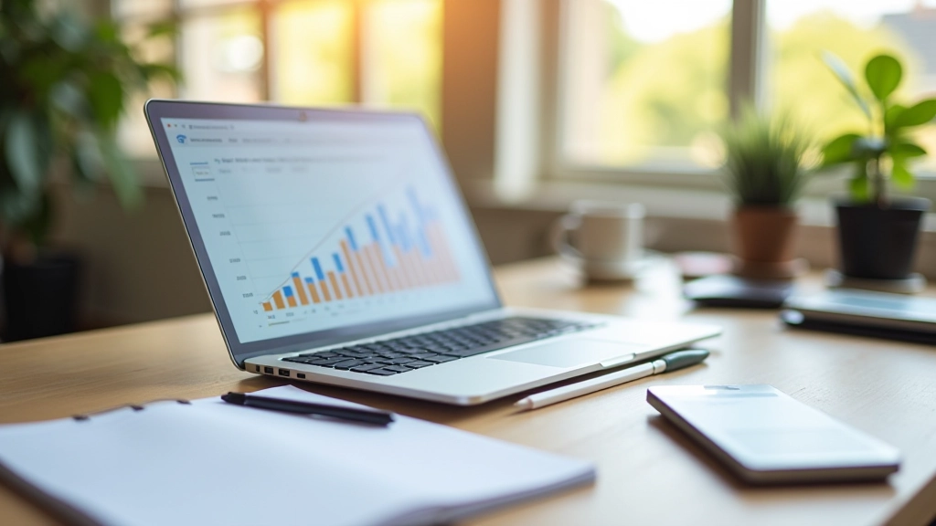 Écran d'ordinateur affichant les statistiques de ventes Etsy et les revenus mensuels en augmentation