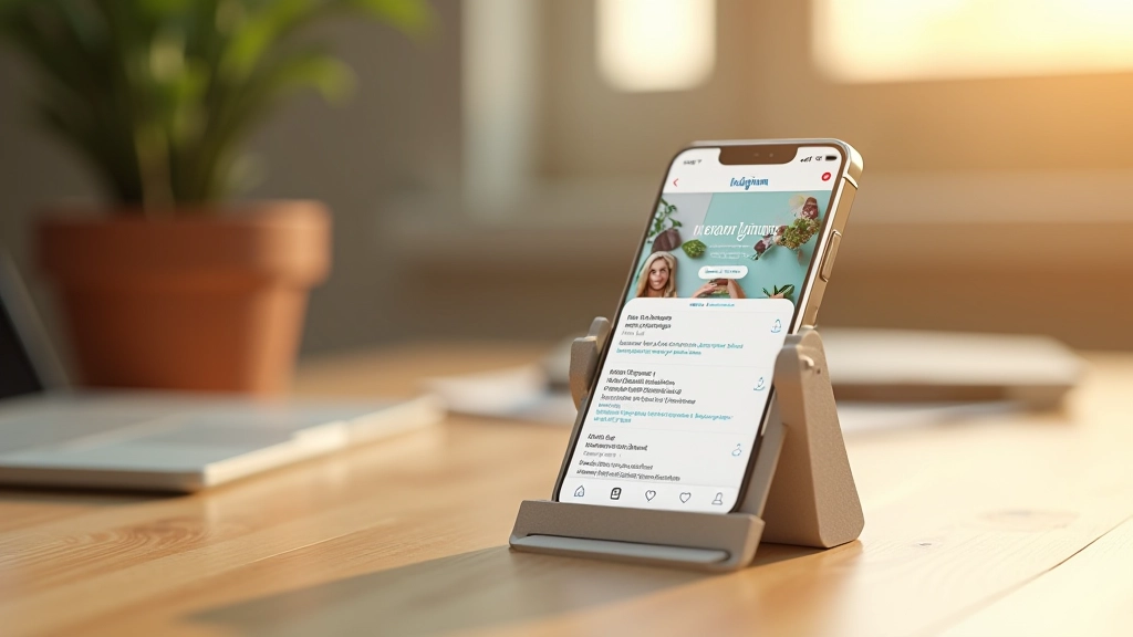 Téléphone affichant des publications Instagram planifiées avec des heures d'envoi programmées et des graphiques de performances